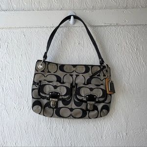 Coach Black & Gray Purse Double Pocket